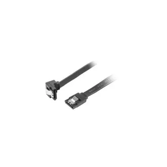 LANBERG SATA III podatkovni kabel (6GB/S) F / F 50cm, kutni, metalni zasun, crni
