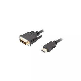 LANBERG HDMI (M) na DVI-D (M) (18+1) kabel 1,8m, crni, single link, pozlaćeni konektori