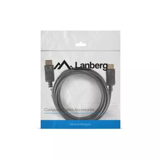 LANBERG priključni kabel DisplayPort 1.2 M/M, 4K@60Hz, dužina 3m, crni, sa zasunom, pozlaćeni konektori LANBERG priključni kabel DisplayPort 1.2 M/M, 4K@60Hz, dužina 3m, crni, sa zasunom, pozlaćeni konektori