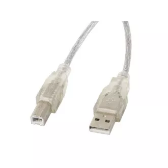 LANBERG USB-A (M) na USB-B (M) 2.0 kabel 1,8 m, proziran