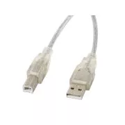 LANBERG USB-A (M) na USB-B (M) 2.0 kabel 3m, proziran