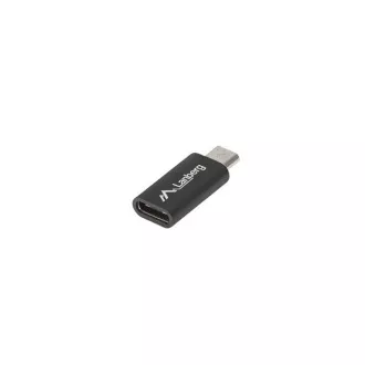 LANBERG adapter USB-C (F) 2.0 na USB MICRO (M), crni