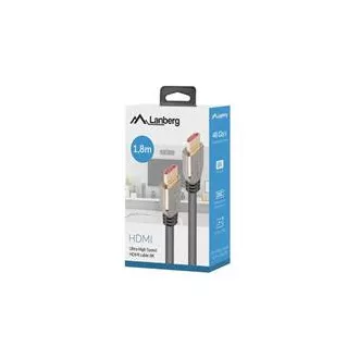 LANBERG Ultra High Speed HDMI 2.1 kabel, 48 Gbps, 8K@60Hz, 5K@120Hz, duljina 1.8m, crni, pozlaćeni konektori LANBERG Ultra High Speed HDMI 2.1 kabel, 48 Gbps, 8K@60Hz, 5K@120Hz, duljina 1.8m, crni, pozlaćeni konektori