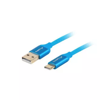 LANBERG USB-C (M) na USB-A (M) 2.0 kabel 1m, plavi, brzo punjenje 3.0