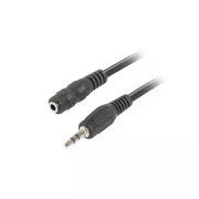LANBERG Minijack 3.5mm M/F 3 PIN kabel 5m, crni