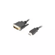 LANBERG priključni kabel HDMI/A na DVI-D (24+1), M/M, 4K@30Hz, dužina 3m, crni, dual link, pozlaćeni konektori