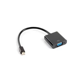 LANBERG adapter mini DisplayPort 1.2 na VGA, M/Ž, kabel 20cm, crni LANBERG adapter mini DisplayPort 1.2 na VGA, M/Ž, kabel 20cm, crni