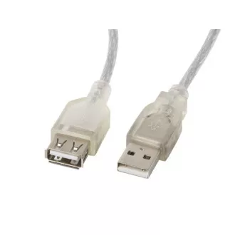 LANBERG USB-A M/F 2.0 kabel 5m, proziran LANBERG USB-A M/F 2.0 kabel 5m, proziran