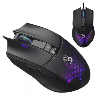 A4tech BLOODY L65 Max Honeycomb, miš za igre s RGB pozadinskim osvjetljenjem, 12000 DPI, crni, USB