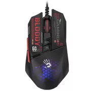 A4tech BLOODY W60 Max Mini, miš za igrice s RGB pozadinskim osvjetljenjem, 12000 DPI, crni, USB