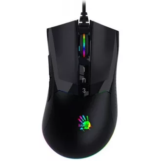 A4tech BLOODY W90 Pro aktiviran, miš za igranje s RGB pozadinskim osvjetljenjem, 16000 DPI, crni, USB
