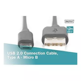 Digitus USB 2.0 kabel USB A muški na USB mikro B muški, 2x oklopljen, bakar, 1m