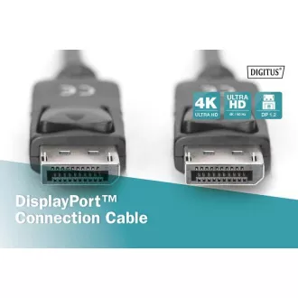Digitus Priključni kabel DisplayPort 1.2, DP M/M, 2.0 m, sa zasunom, Ultra HD 4K, crni