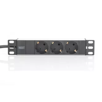 Digitus 1U aluminijski PDU, 254mm (10") za montažu na stalak 3x sigurnosna utičnica, 16A, 4000W, 250VAC 50/60Hz Digitus 1U aluminijski PDU, 254mm (10") za montažu na stalak 3x sigurnosna utičnica, 16A, 4000W, 250VAC 50/60Hz