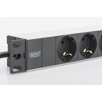 Digitus 1U aluminijski PDU, 254mm (10") za montažu na stalak 3x sigurnosna utičnica, 16A, 4000W, 250VAC 50/60Hz Digitus 1U aluminijski PDU, 254mm (10") za montažu na stalak 3x sigurnosna utičnica, 16A, 4000W, 250VAC 50/60Hz