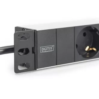 Digitus 1U aluminijski PDU, 254mm (10") za montažu na stalak 3x sigurnosna utičnica, 16A, 4000W, 250VAC 50/60Hz Digitus 1U aluminijski PDU, 254mm (10") za montažu na stalak 3x sigurnosna utičnica, 16A, 4000W, 250VAC 50/60Hz