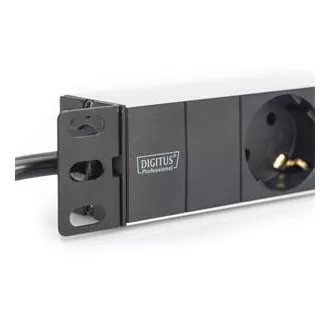 Digitus 1U aluminijski PDU, 254mm (10") za montažu na stalak 3x sigurnosna utičnica, 16A, 4000W, 250VAC 50/60Hz Digitus 1U aluminijski PDU, 254mm (10") za montažu na stalak 3x sigurnosna utičnica, 16A, 4000W, 250VAC 50/60Hz
