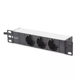 Digitus 1U aluminijski PDU, 254mm (10") za montažu na stalak 3x sigurnosna utičnica, 16A, 4000W, 250VAC 50/60Hz Digitus 1U aluminijski PDU, 254mm (10") za montažu na stalak 3x sigurnosna utičnica, 16A, 4000W, 250VAC 50/60Hz