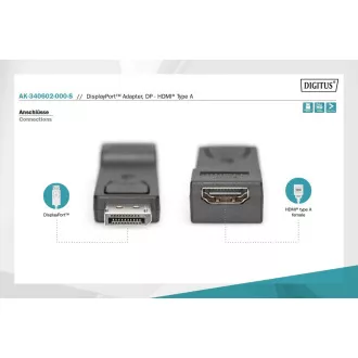Digitus DisplayPort adapter, Displayport muški -> HDMI A ženski