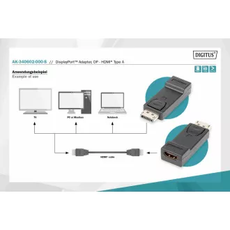 Digitus DisplayPort adapter, Displayport muški -> HDMI A ženski