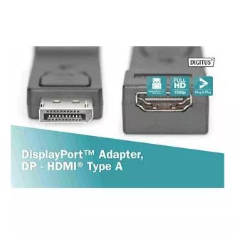Digitus DisplayPort adapter, Displayport muški -> HDMI A ženski