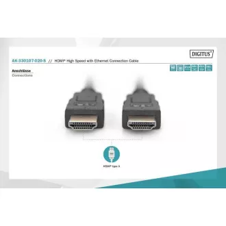 Digitus High Speed HDMI priključni kabel, tip AM/M, 2.0 m, Ultra HD 60p, zlatna, bijela Digitus High Speed HDMI priključni kabel, tip AM/M, 2.0 m, Ultra HD 60p, zlatna, bijela