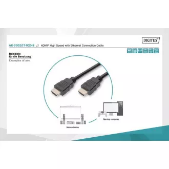 Digitus High Speed HDMI priključni kabel, tip AM/M, 2.0 m, Ultra HD 60p, zlatna, bijela Digitus High Speed HDMI priključni kabel, tip AM/M, 2.0 m, Ultra HD 60p, zlatna, bijela