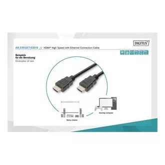 Digitus High Speed HDMI priključni kabel, tip AM/M, 2.0 m, Ultra HD 60p, zlatna, bijela Digitus High Speed HDMI priključni kabel, tip AM/M, 2.0 m, Ultra HD 60p, zlatna, bijela