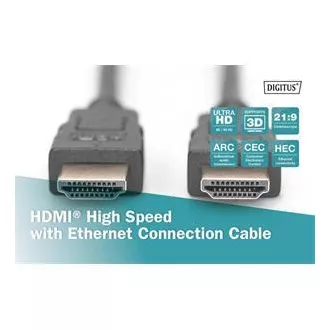 Digitus High Speed HDMI priključni kabel, tip AM/M, 2.0 m, Ultra HD 60p, zlatna, bijela Digitus High Speed HDMI priključni kabel, tip AM/M, 2.0 m, Ultra HD 60p, zlatna, bijela