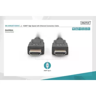 Digitus High Speed HDMI priključni kabel, tip AM/M, 3.0 m, Ultra HD 60p, zlatna, bijela Digitus High Speed HDMI priključni kabel, tip AM/M, 3.0 m, Ultra HD 60p, zlatna, bijela