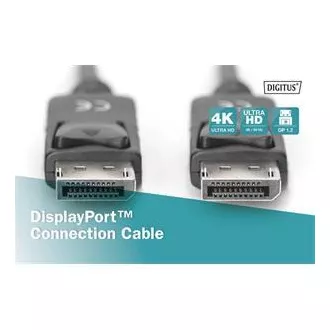 Digitus Priključni kabel DisplayPort 1.2, DP M/M, 3.0 m, sa zasunom, Ultra HD 4K, crni