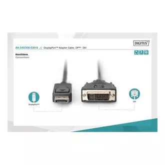 Digitus DisplayPort priključni kabel, DP/M-DVI (24+1)/M 2.0m