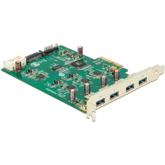 Delock PCI Express kartica x4> 4 x vanjski USB 3.0, (četverokanalni)