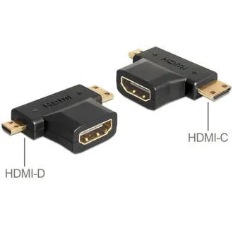 Delock adapter HDMI-A ženski > HDMI-C + HDMI-D muški