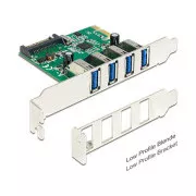 Delock PCI Express kartica > 4 x USB 3.0 +niski profil