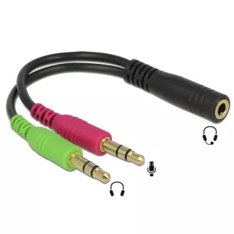 Delock adapter stereo priključak 3,5 mm 4-pinski ženski > 2 x stereo priključak 3,5 mm 3-pinski Delock adapter stereo priključak 3,5 mm 4-pinski ženski > 2 x stereo priključak 3,5 mm 3-pinski