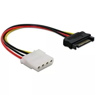 Delock adapter za napajanje SATA 15-pinski muški na Molex ženski 4-pinski, 12 cm Delock adapter za napajanje SATA 15-pinski muški na Molex ženski 4-pinski, 12 cm