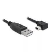 Delock kabel USB 2.0 A-muški > USB mini-B 5-pinski muški, pravokutni, 0,5 metara