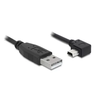 Delock kabel USB 2.0 A-muški > USB mini-B 5-pinski muški, pravokutni, 0,5 metara