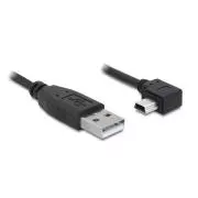 Delock kabel USB 2.0 A-muški > USB mini-B 5-pinski muški, pravokutni, 3 metra