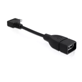 Delock adapter USB micro-B muški, desno kutni > USB 2.0-A ženski OTG 11 cm