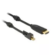 Delock Kabel mini Displayport 1.2 muški s vijcima > HDMI muški 4K aktivni crni 2 m