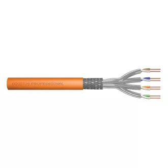 Digitus Instalacijski kabel CAT 7 S-FTP, 1200 MHz Dca (EN 50575), AWG 23/1, zavojnica 100 m, simplex, boja narančasta