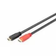 Digitus priključni kabel s aktivnim pojačalom HDMI High Speed Ethernet Ultra HD 24p, 15M