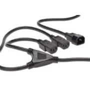 Digitus Kabel za napajanje Split, C14 - C13 2x, M / Ž, 1.7m, H05VV-F3G 1.0qmm / 0.75qmm, bl