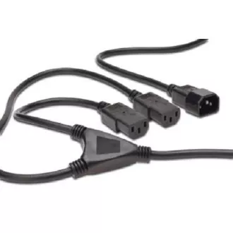 Digitus Kabel za napajanje Split, C14 - C13 2x, M / Ž, 1.7m, H05VV-F3G 1.0qmm / 0.75qmm, bl
