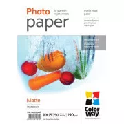 COLORWAY foto papir/ mat 190g/m2, 10x15/ 50 komada