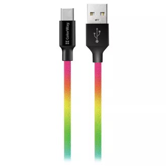 Colorway podatkovni kabel Usb /Type-C/ 1m/ 2.4A/ Višebojni