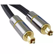 PremiumCord Toslink optički audio kabel, OD: 7 mm, zlatni metalni dizajn + najlon 0,5 m