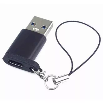PremiumCord adapter USB3.0 A muški - USB-C ženski, crni s ušicom za vješanje